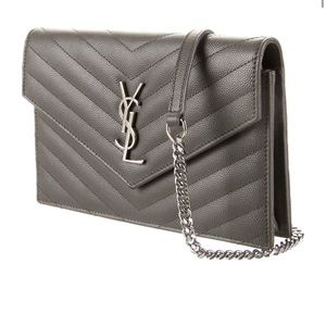 Saint Laurent Monogram Matelasse Envelope Wallet on Chain